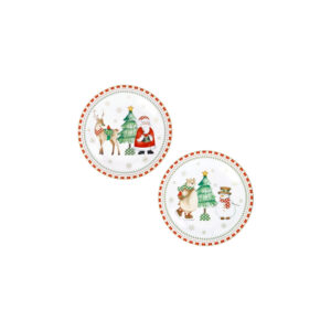 Piattino dolce racconti-set 2 pezzi-19 cm-porcellana-brandani