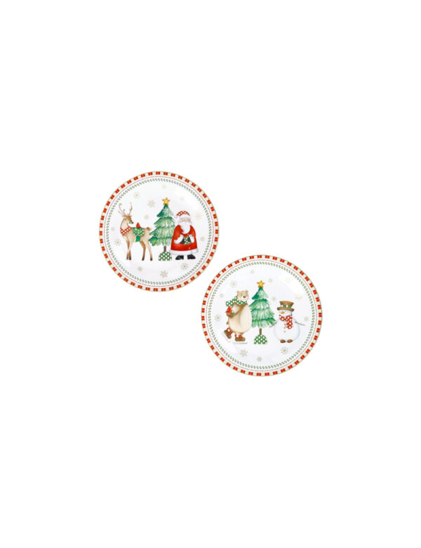 Piattino dolce racconti-set 2 pezzi-19 cm-porcellana-brandani