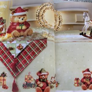 Runner punta coccole-un lato orsetti un lato tartan-45x140 cm-cotone-brandani