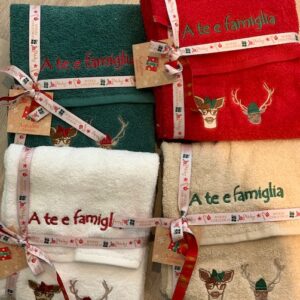 Set asciugamani-viso+ospite-i natalini-rosso-l'atelier 17
