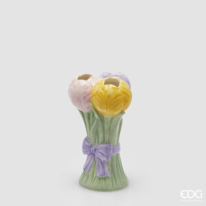 Vaso tulipani mazzo-h.22x12 cm-ceramica-edg