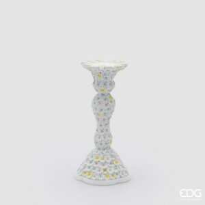 Portacandela margherita-h.22x10x10 cm-resina-edg