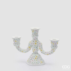 Portacandele margherita-h 20x28x10 cm-resina-edg