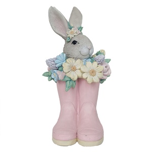 Decorazione coniglio-13x13x23 cm-poliresina-clayre & eef