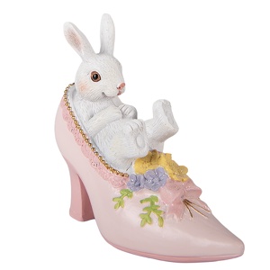 Decorazione coniglio in scarpa-13x5x12 cm-poliresina-clayre & eef