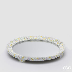 Vassoio decorativo margherita-rotondo-diam.30 cm-resina-edg