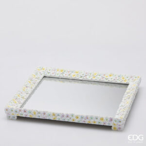 Vassoio decorativo margherita-quadrato-31x31 cm-resina-edg