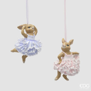 Decoro coniglietta da appendere- h.12 cm-assortito-poliresina-edg