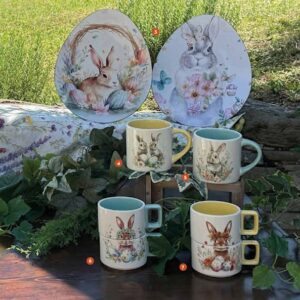 Tazza impilabile sweet bunny-set 2 pezzi-tiffany-9,5x6,5 cm-ceramica-brandani