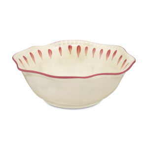 Insalatiera domitilla-magenta-gres-diam-24 cm-rose e tulipani