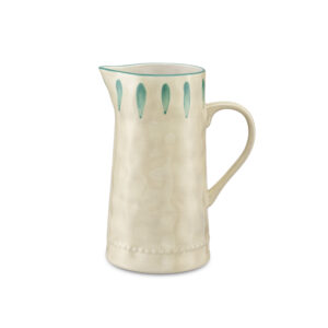 Brocca domitilla-verde acqua-gres-1,5 lt-rose e tulipani