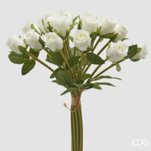 Mazzo 18 rose-bianco-h.40 cm-edg