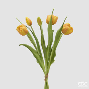 Tulipano mazzo 4 pezzi con bocciolo-giallo-h.40 cm-edg