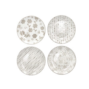 Piatto frutta loto-set 4 pezzi-diam.19 cm-porcellana-brandani