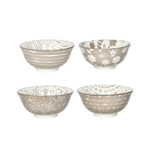 Ciotola loto-set 4 pezzi-porcellana-15x7 cm-brandani