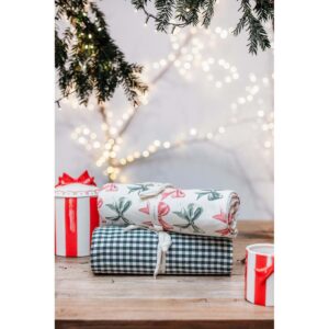 Tovaglia fiocchi-140x180 cm-misto cotone-blanc mariclo'