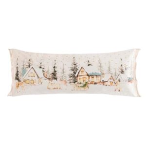 Cuscino con applicazioni-paesaggio invernale-35x91 cm-blanc mariclo'