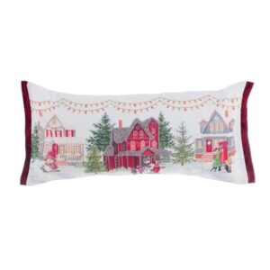 Cuscino con apllicazioni-casette-35x71 cm-blanc mariclo'
