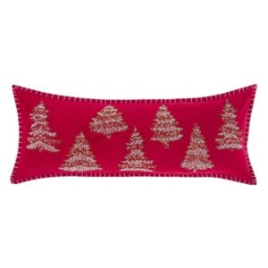 Cuscino velluto con applicazioni-rosso-35x90 cm-blanc mariclo'