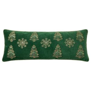 Cuscino velluto con applicazione-verde-35x90 cm-blanc mariclo'