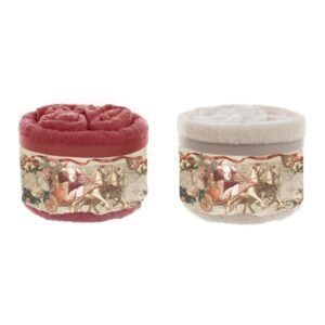 Cestino con tre lavette-calessi-beige-blanc mariclo'