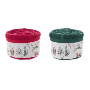 Cestino con tre lavette-pop glow-verde-blanc mariclo'