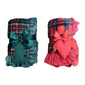 Plaid con gala fantasia tartan-rosso-140x170 cm-blanc mariclo'