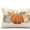Cuscino rettangolare marigold zucca-50x35 cm-cotone ricamato-clodette