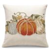 Cuscino quadrato-marigold zucca-45x45 cm-cotone ricamato-clodette