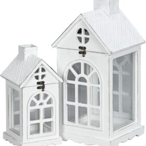 Lanterna casa-15,5x31,5 cm-legno -bianco-boltze