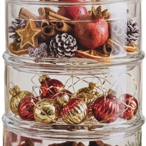 Barattolo impilabile-3 ripiani-vetro-17x40 cm-boltze