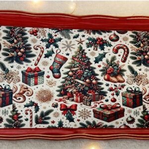 Vassoio rettangolare-christmas-rosso-50x30 cm-polipropilene-brandani