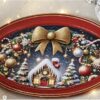 Vassoio ovale-christmas-rosso-50x30 cm-polipropilene-brandani