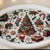 Vassoio ovale christmas-bianco-50x30 cm-polipropilene-brandani