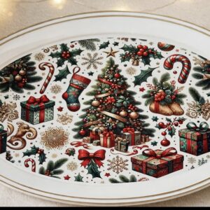 Vassoio ovale christmas-bianco-50x30 cm-polipropilene-brandani