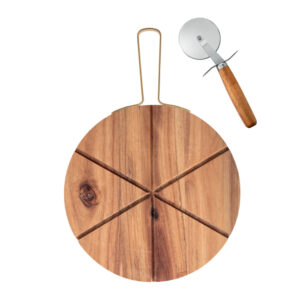 Tagliere pizza acacia-con rotella-32x43 cm-brandani