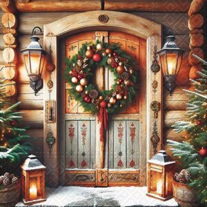 Tovaglioli lunch doorway xmas-conf.20 pz-carta-33x33 cm-boltze