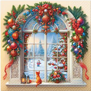 Tovaglioli lunch holiday decor-conf.20 pz-carta-33x33 cm-boltze