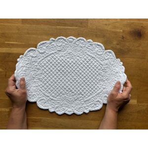 Tovaglietta ovale-35 x50 cm-bianco-blanc mariclo'