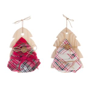 Canovaccio con decoro in legno-magia tartan-40x70 cm-blanc mariclo'