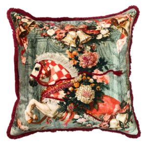 Cuscino calessi-velluto-stampa e ricamo-45x45 cm-blanc mariclo'