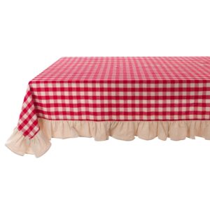 Tovaglia quadri rossi con gala-175x295 cm-cotone-blanc mariclo'