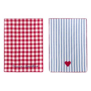 Canovaccio-set 2 pezzi-con ricamo-50x70 cm-cotone-blanc mariclo'