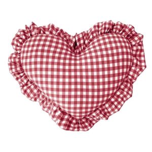 Cuscino cuore quadri rosso-30x50 cm-cotone-blanc mariclo'