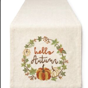 Runner amber-hello autumn-cotone ricamato-160x45 cm-clodette