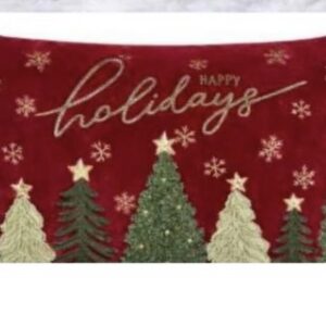 Cuscino chalet-velluto con ricami-50x35 cm-rosso-clodette