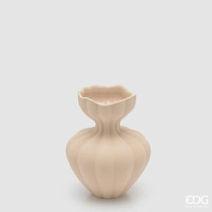 Vaso flow sinuoso-h.19x15 cm-ivory-vetro satinato-edg