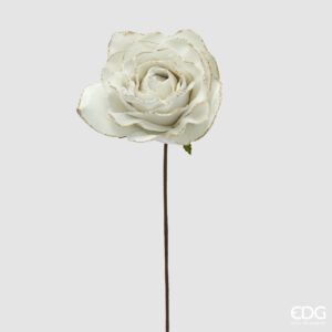 Rosa velluto ramo-avorio-h.55 cm-edg
