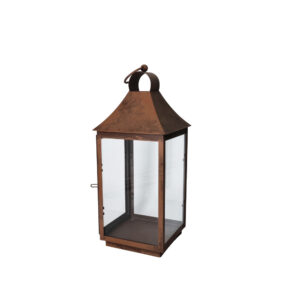 Lanterna bronzo-metallo vetro-16,5x16,5x39 cm-brandani