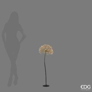 Soffione con stelo led-nero-h.90 cm diam.20 cm-240 microled-edg